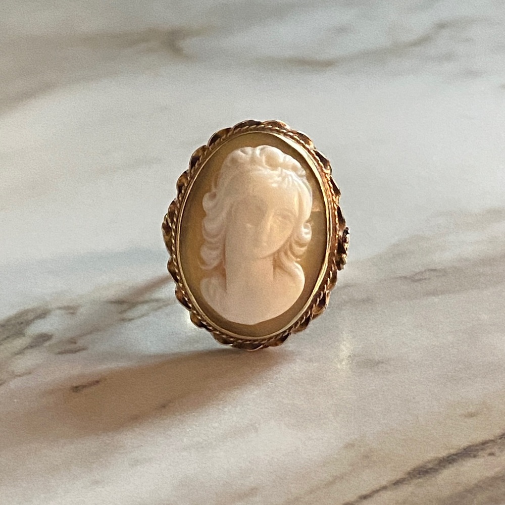 (NFS / NFT) 14K + Victorian Shell Cameo Ring circa 1840, size 7 - Picture 10 of 17